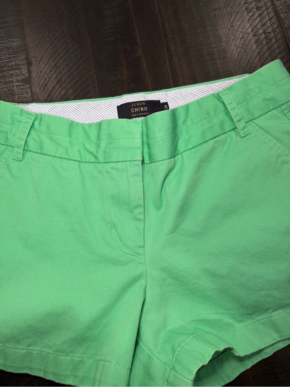 J.Crew Mint Green Cotton Mid-rise Chino Shorts Size 10